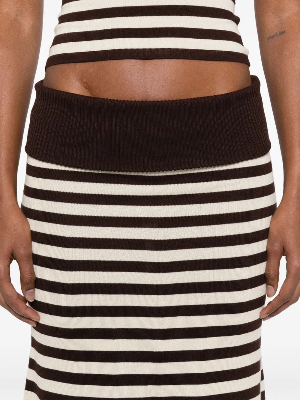 striped midi skirt