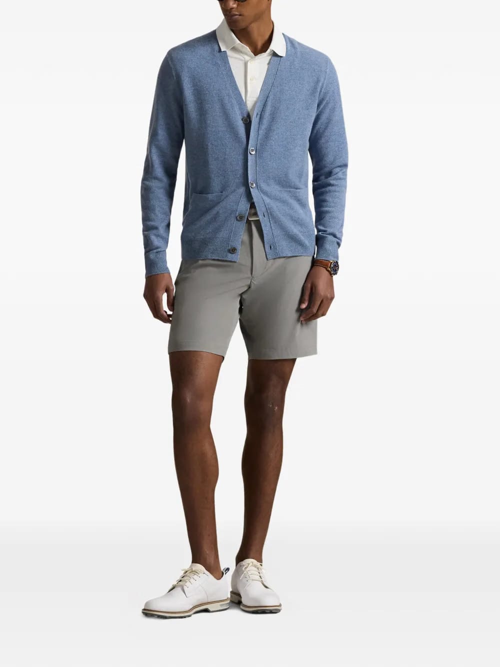 elastic waistband tailored fit shorts
