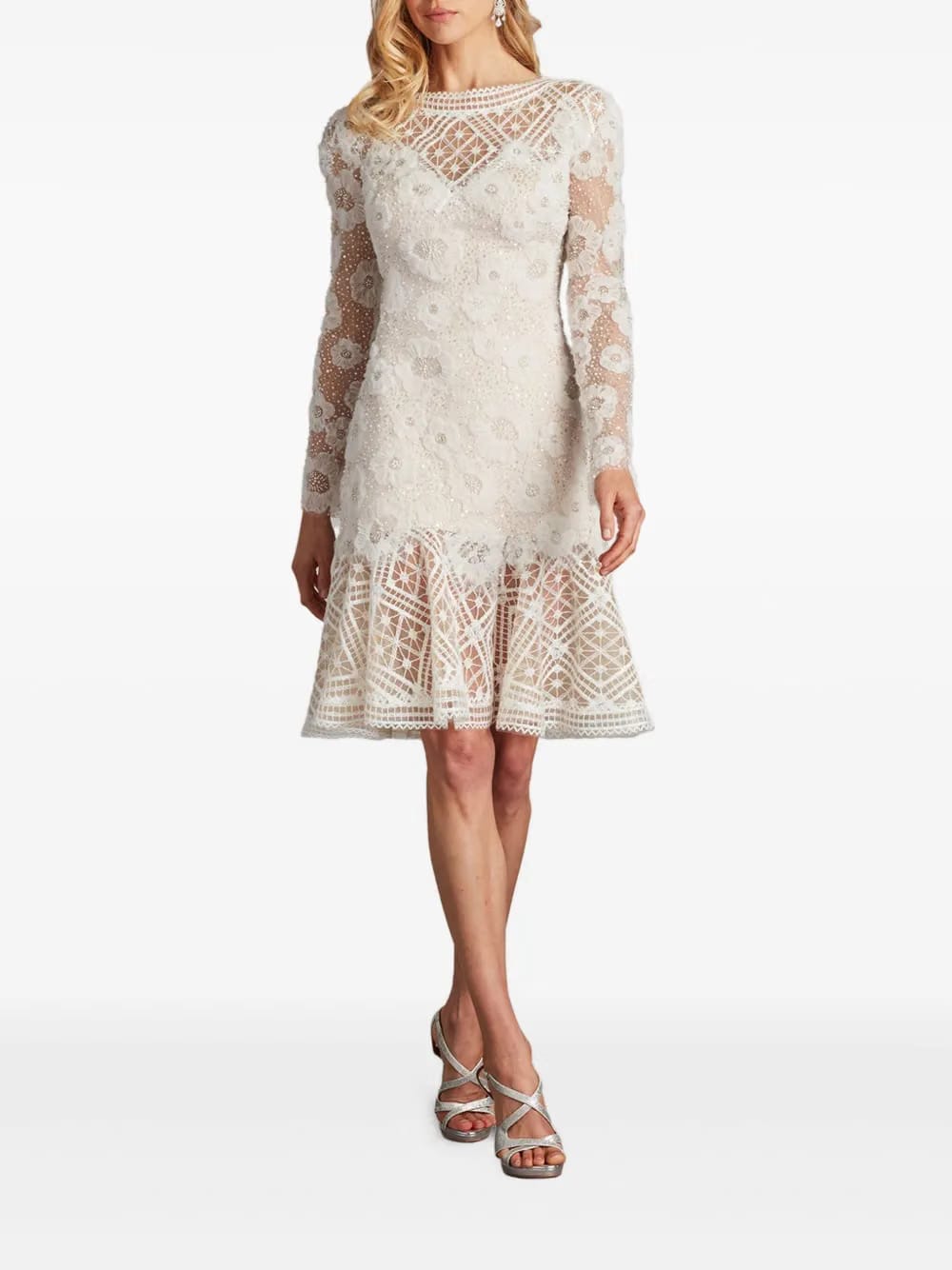 Idly lace-embroidered flared dress