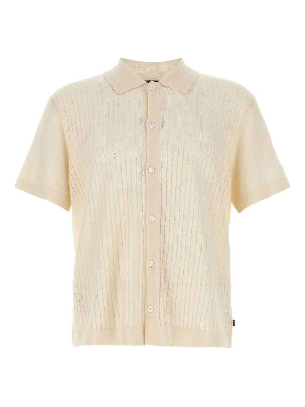 ribbed short-sleeve shirt