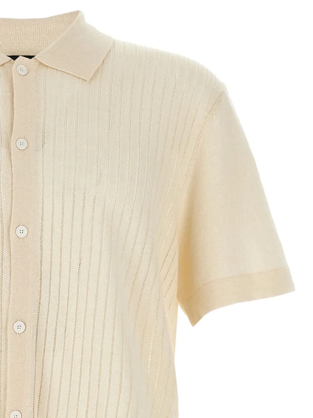 ribbed short-sleeve shirt