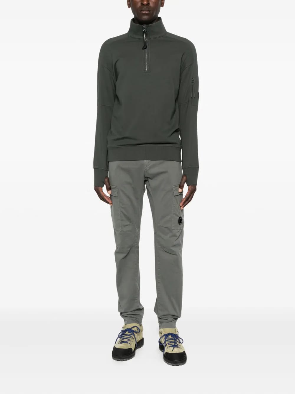 high half-zip neck sweatshirt