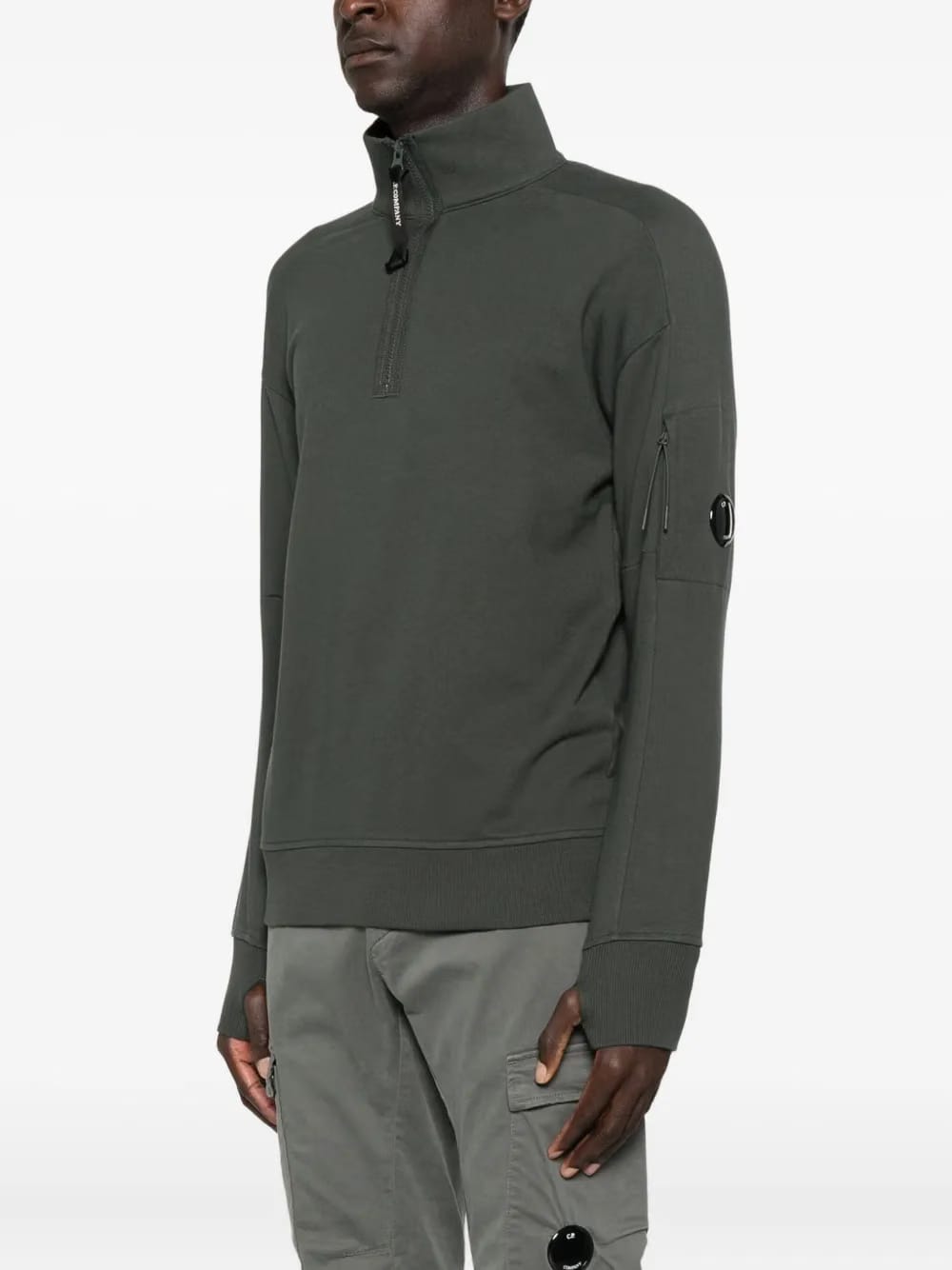 high half-zip neck sweatshirt