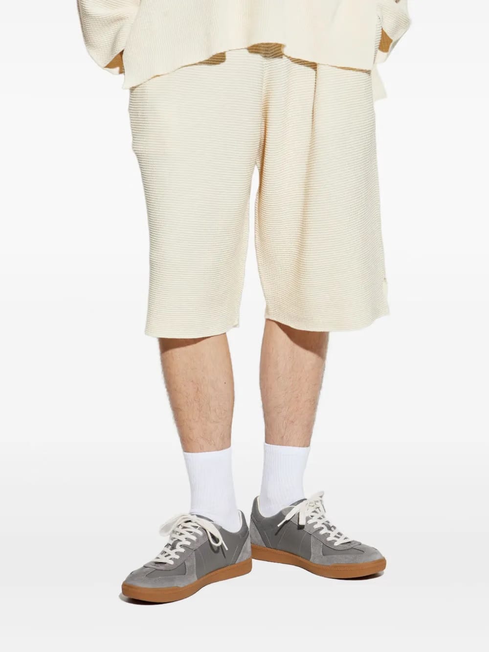 ribbed-knit shorts