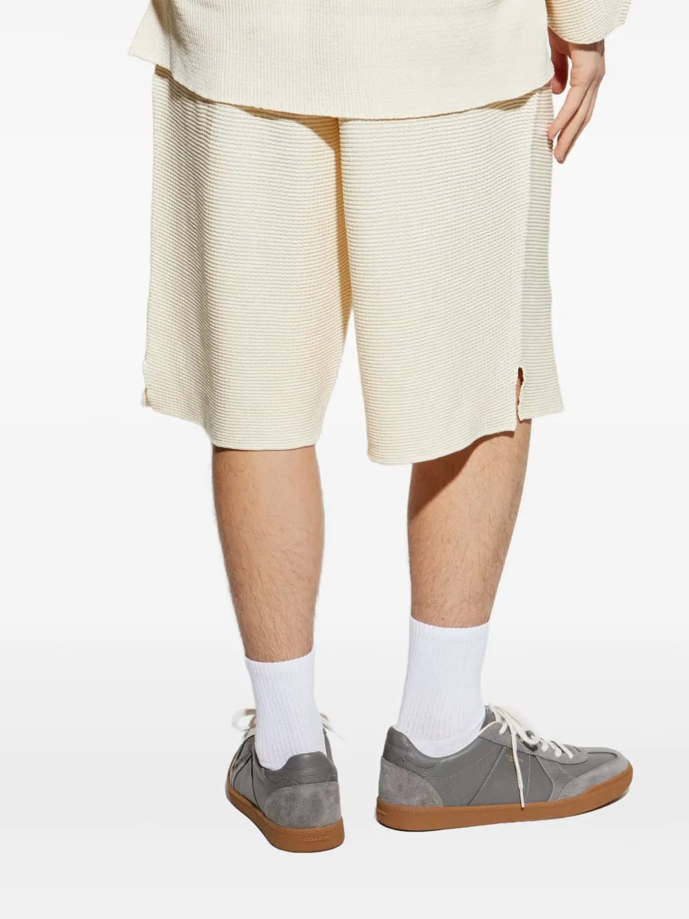 ribbed-knit shorts