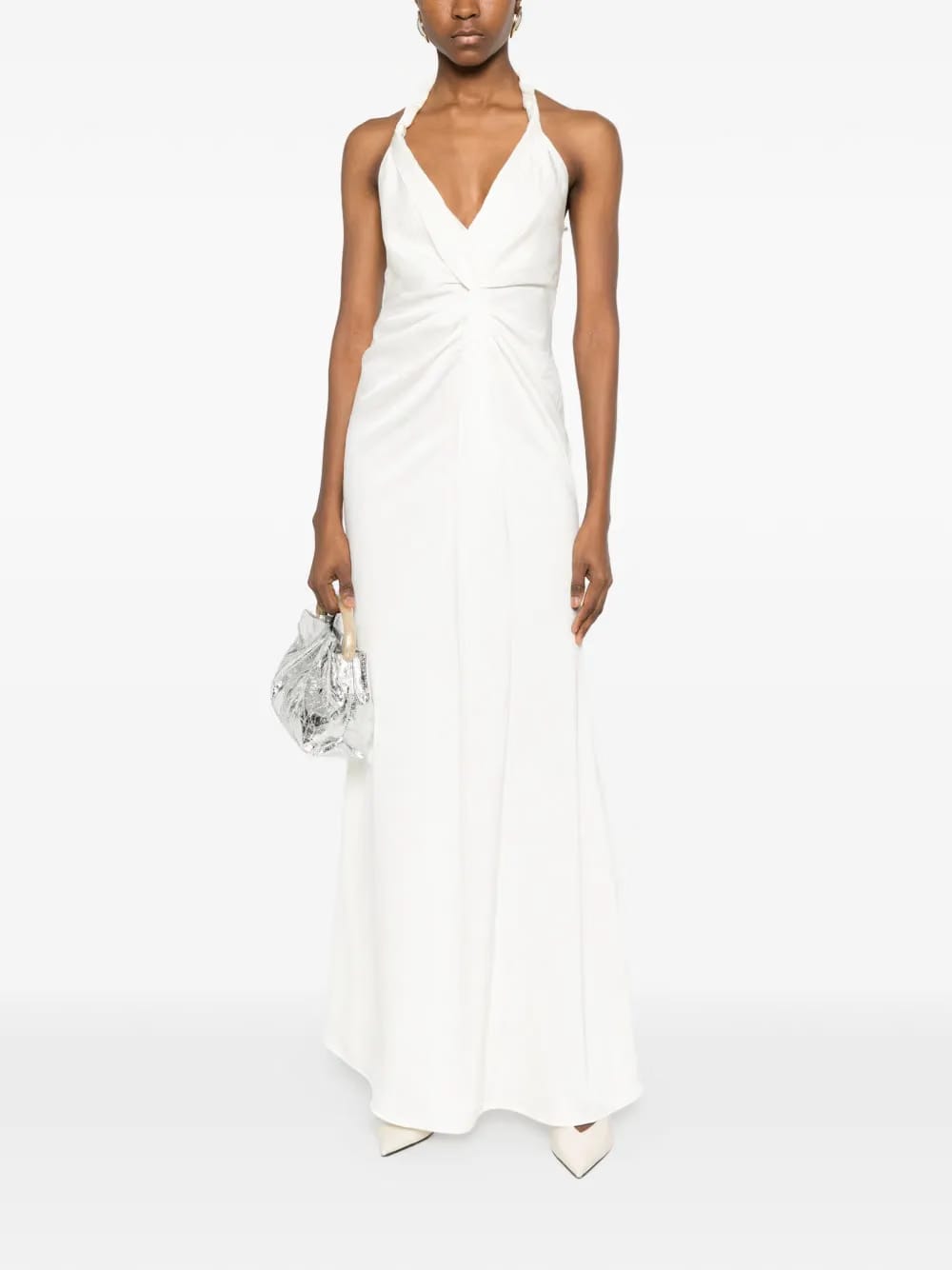twisted halterneck maxi dress