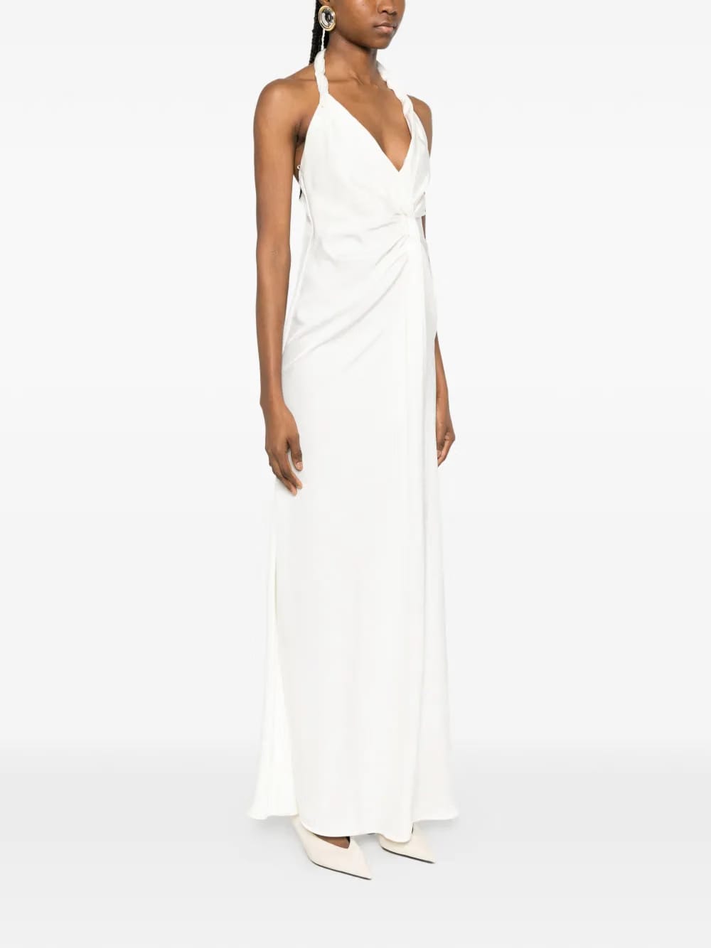 twisted halterneck maxi dress