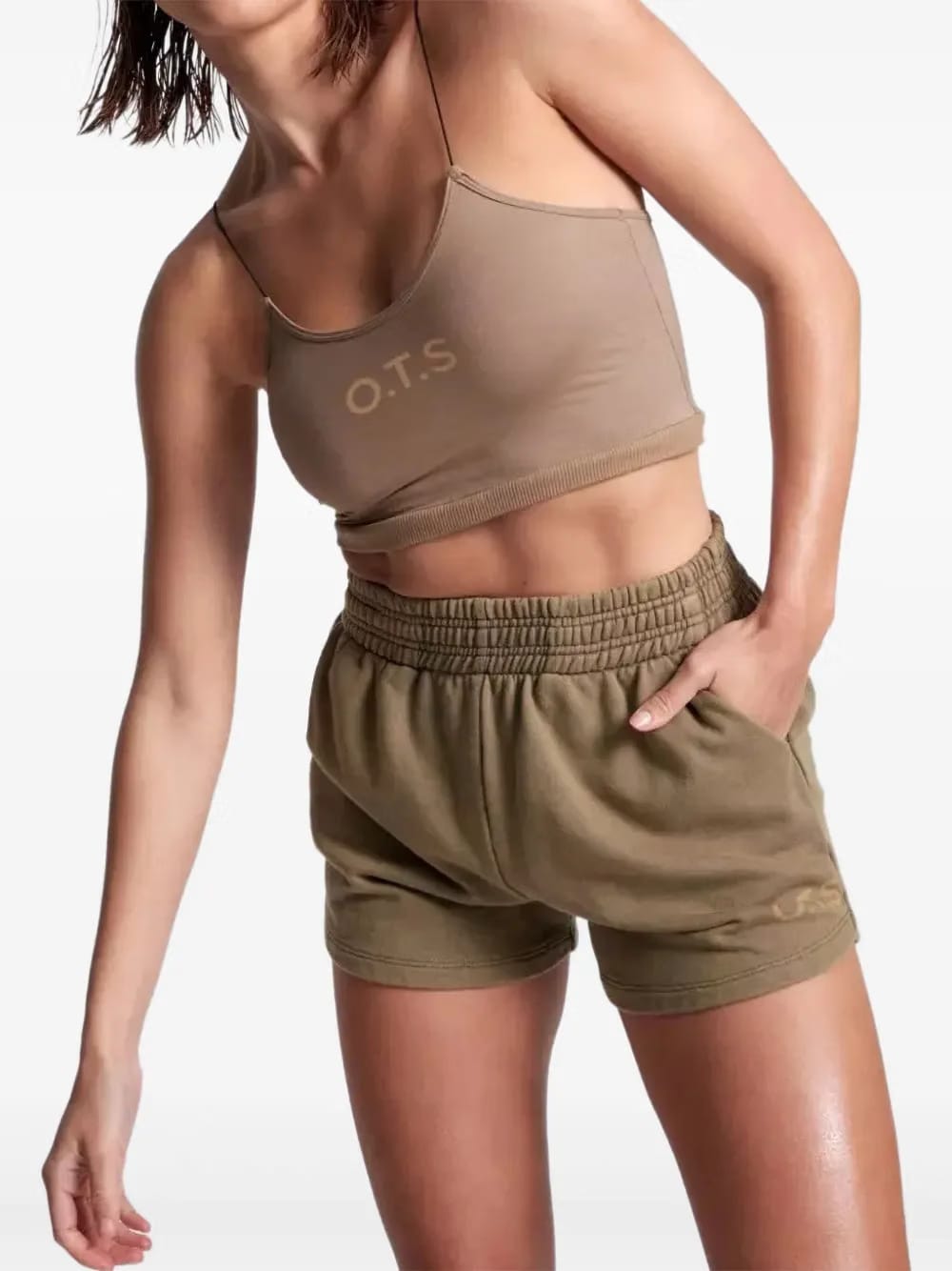 elasticated logo shorts