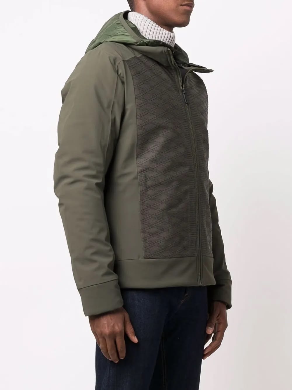 hooded panelled jacket