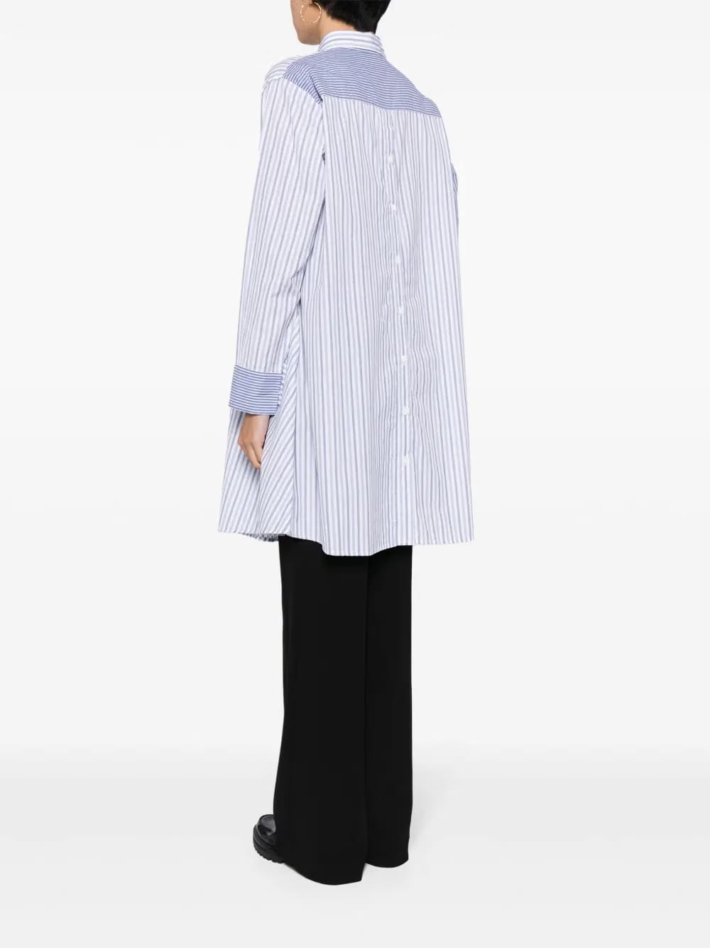 asymmetric striped cotton shirt