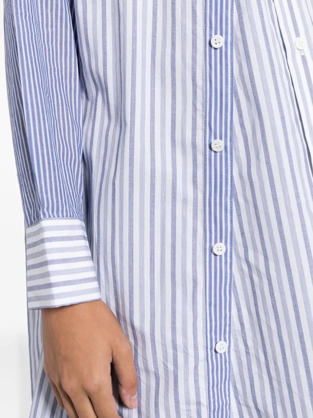 asymmetric striped cotton shirt