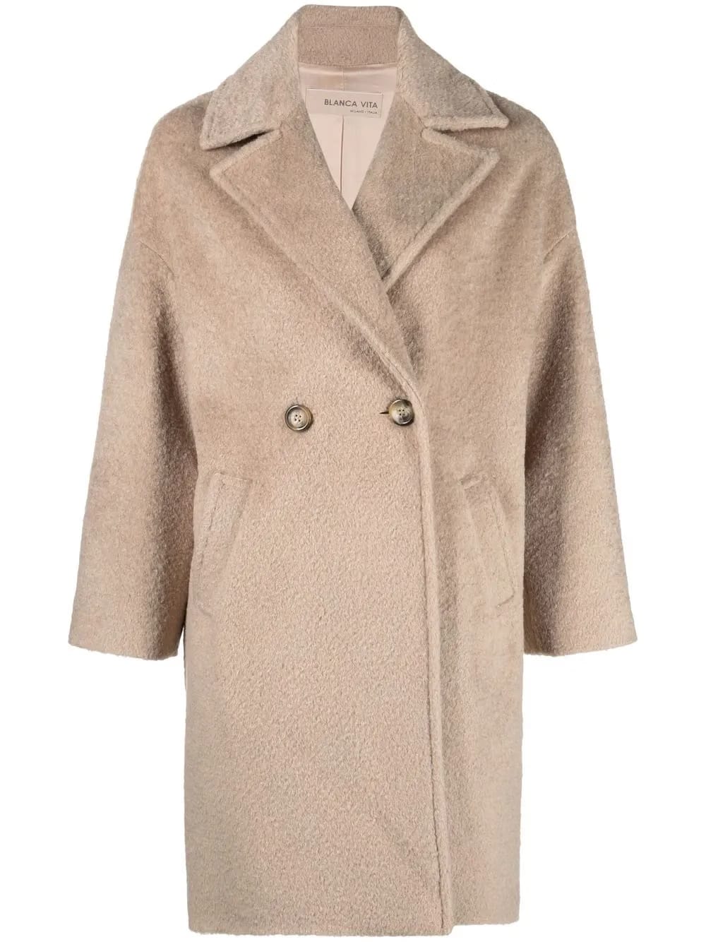 Tuia textured double-breasted coat