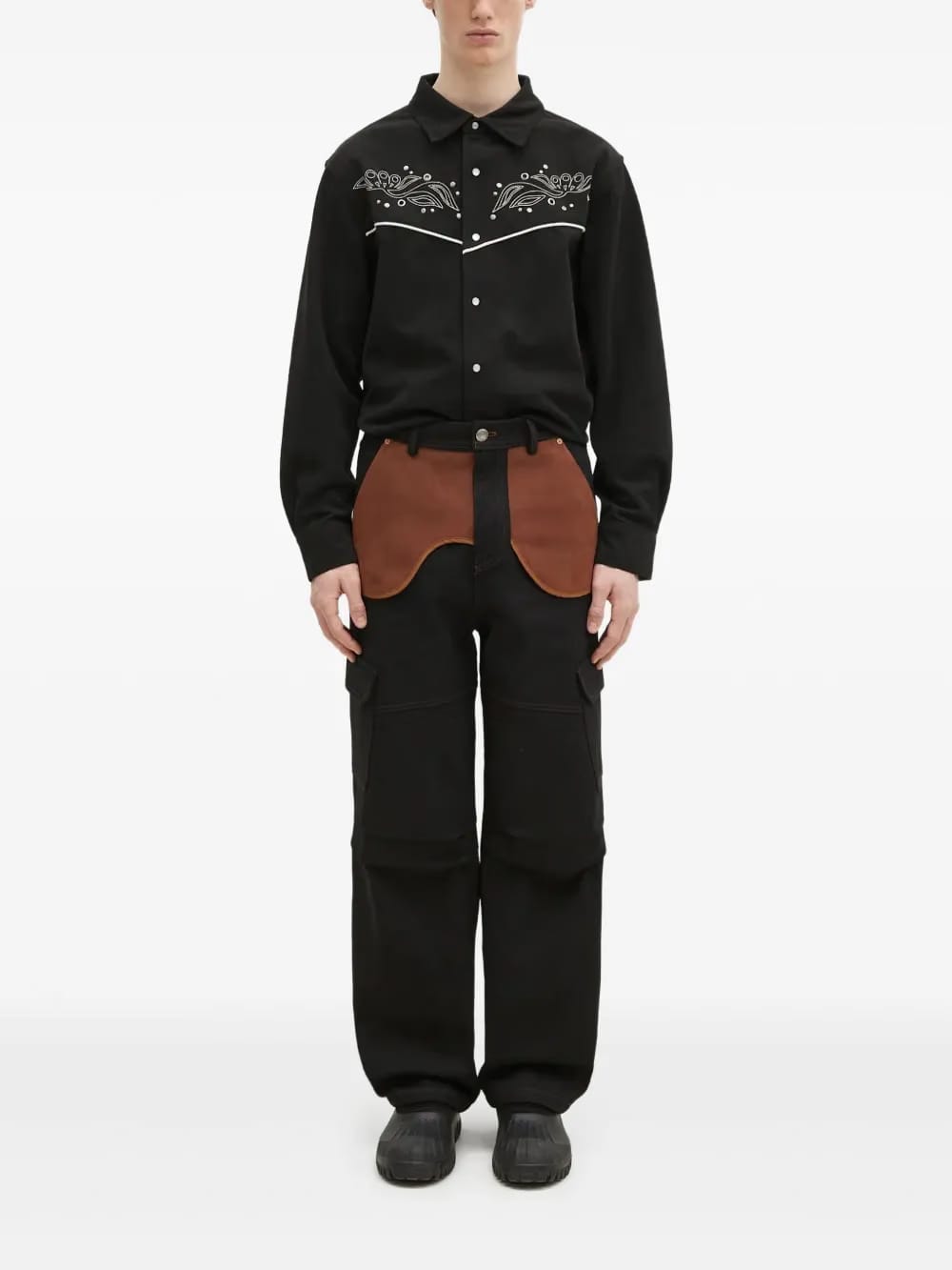 embroidered yoke shirt