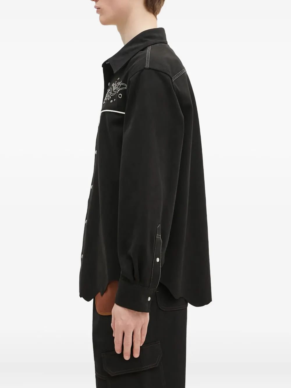 embroidered yoke shirt