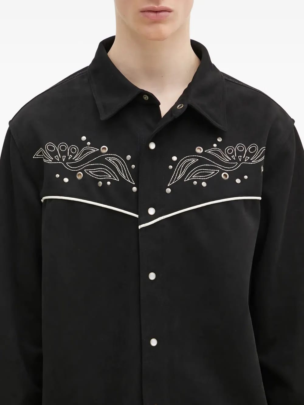 embroidered yoke shirt