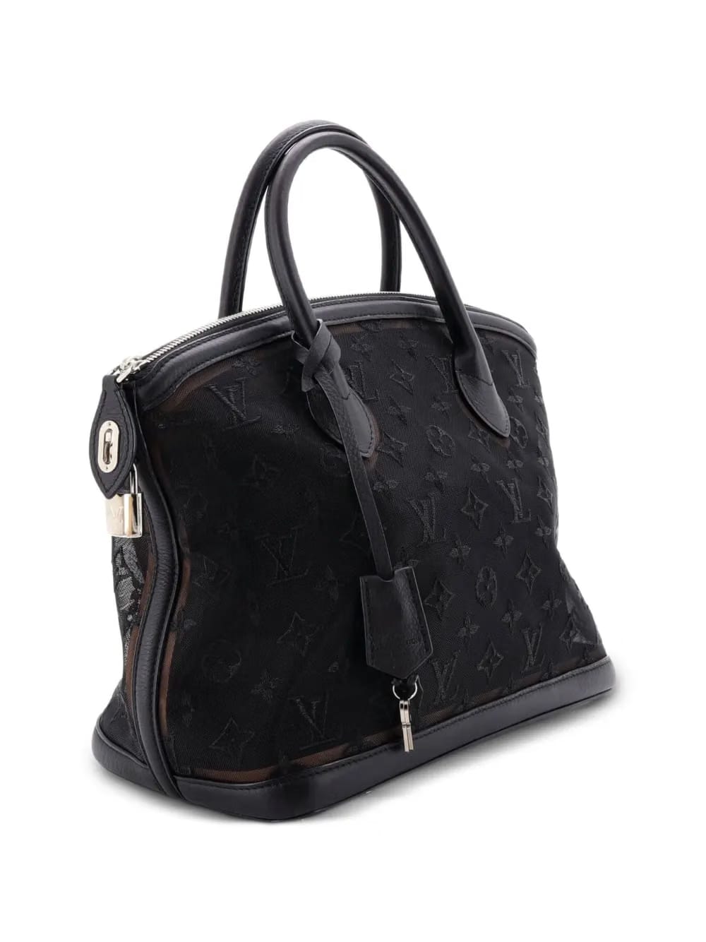 Transparence Lockit Handbag Mesh and Leather satchel