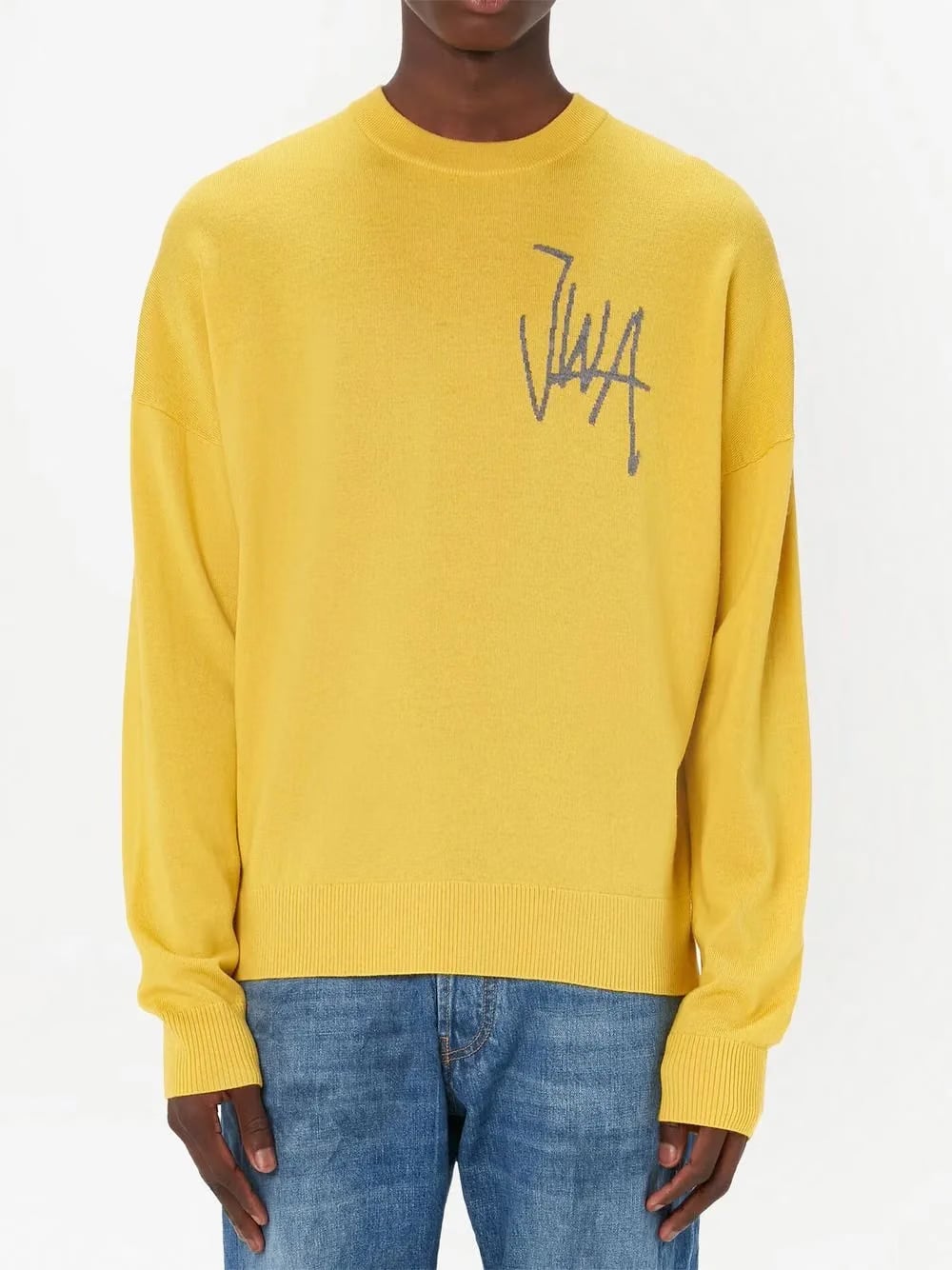 logo-intarsia merino-wool jumper