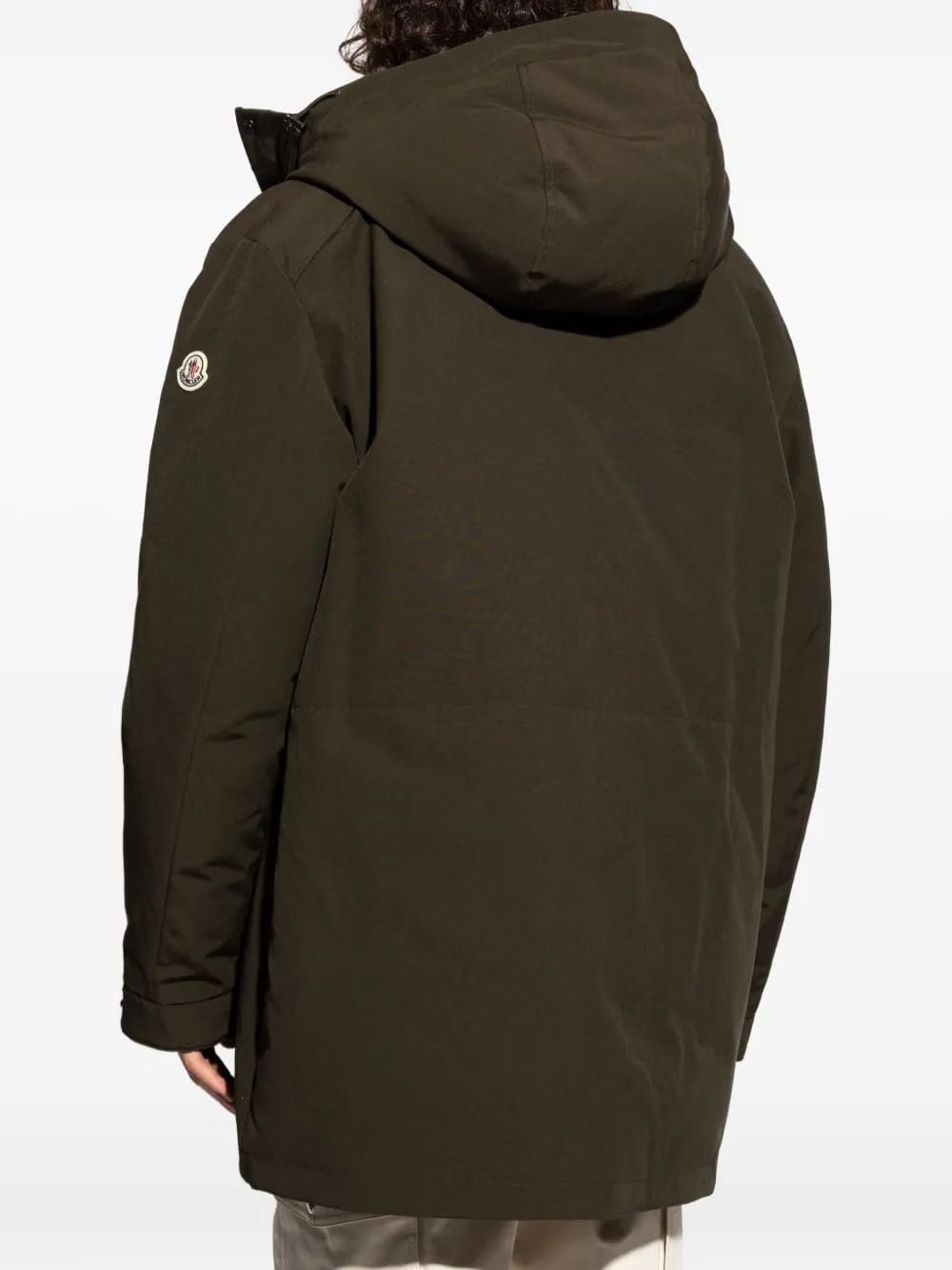 hooded flap-pocket coat