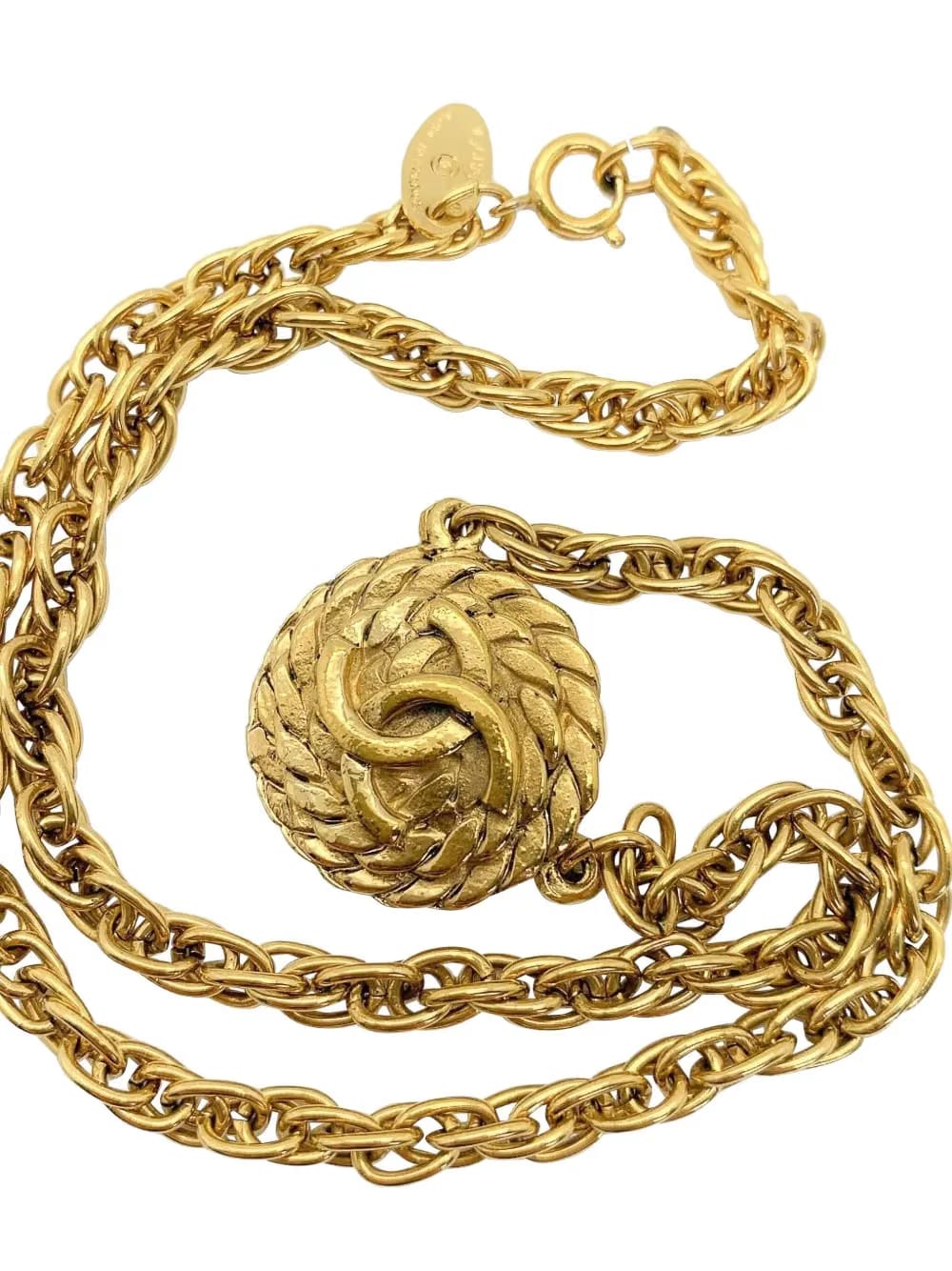 1980s rope-chain logo necklace