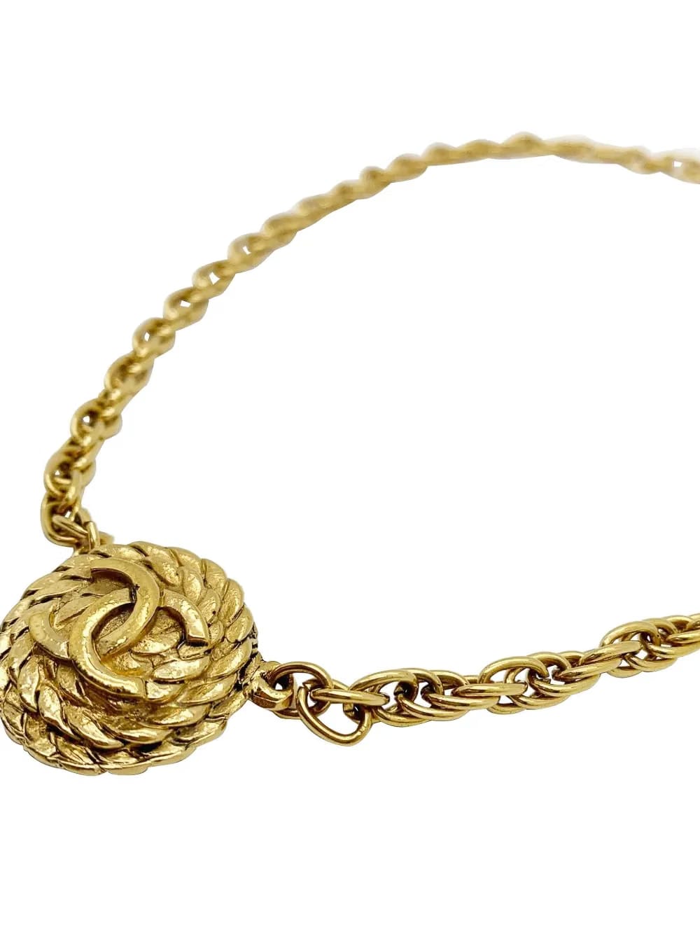 1980s rope-chain logo necklace