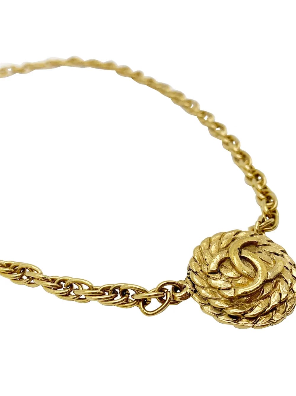1980s rope-chain logo necklace