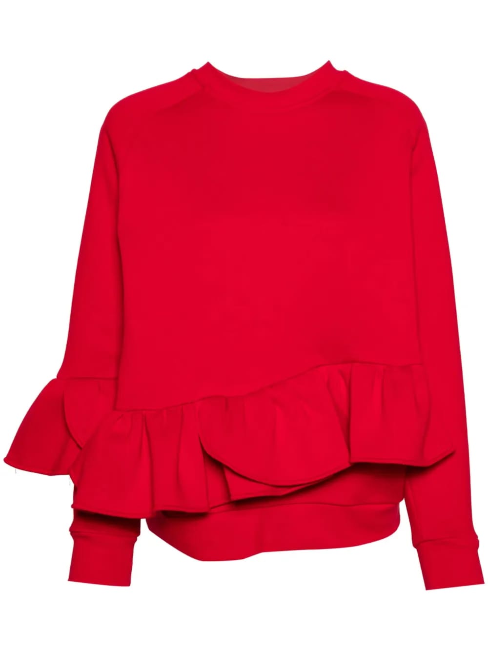 Cherry ruffle-trim sweatshirt