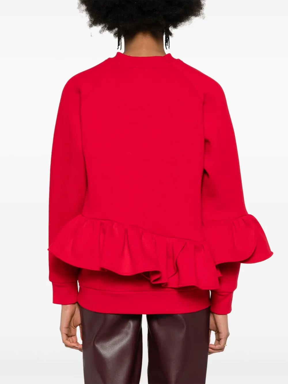 Cherry ruffle-trim sweatshirt