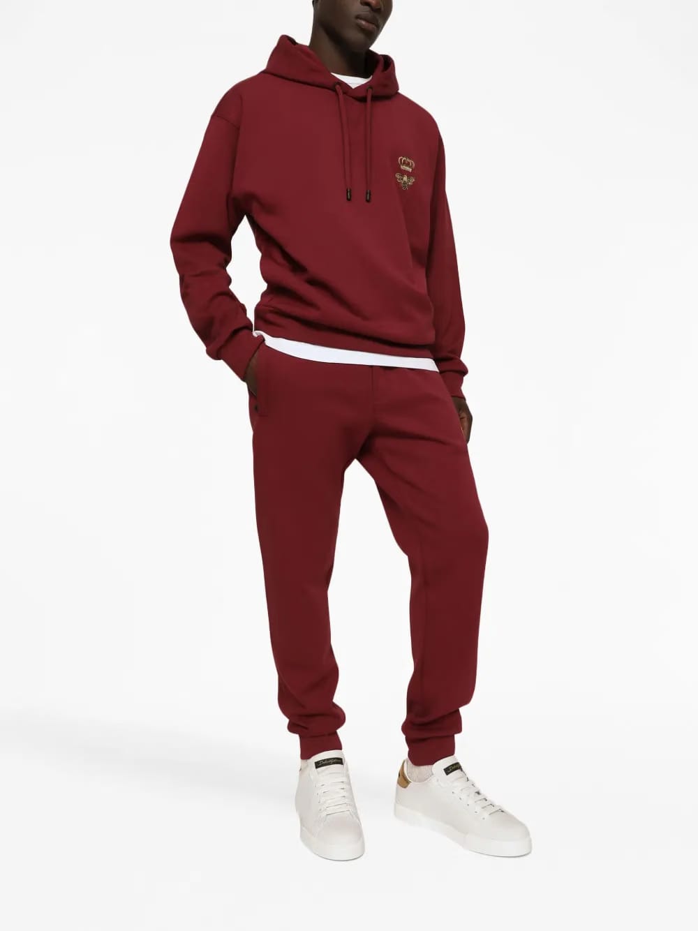 motif-embroidered pullover Hoodie