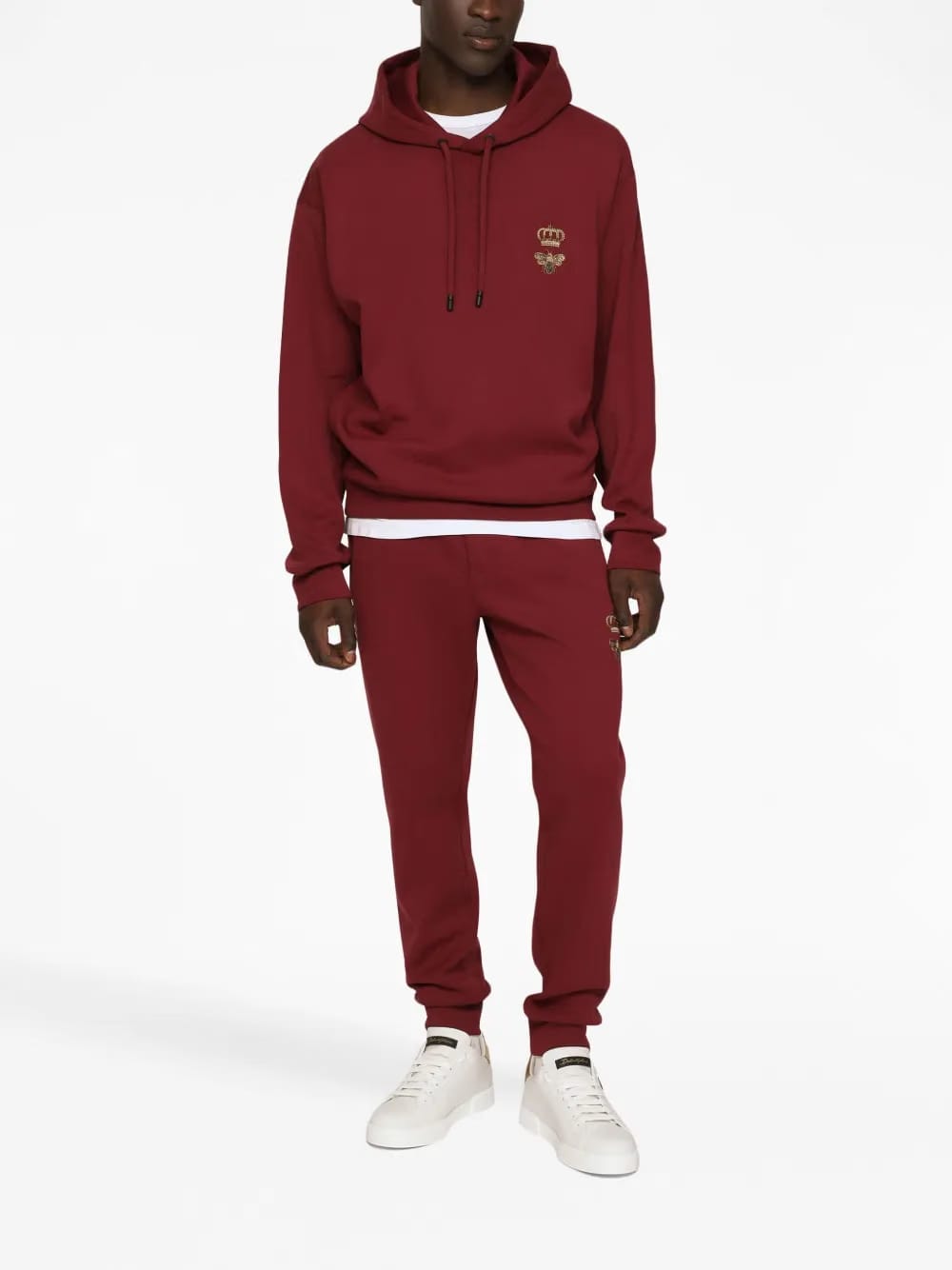motif-embroidered pullover Hoodie
