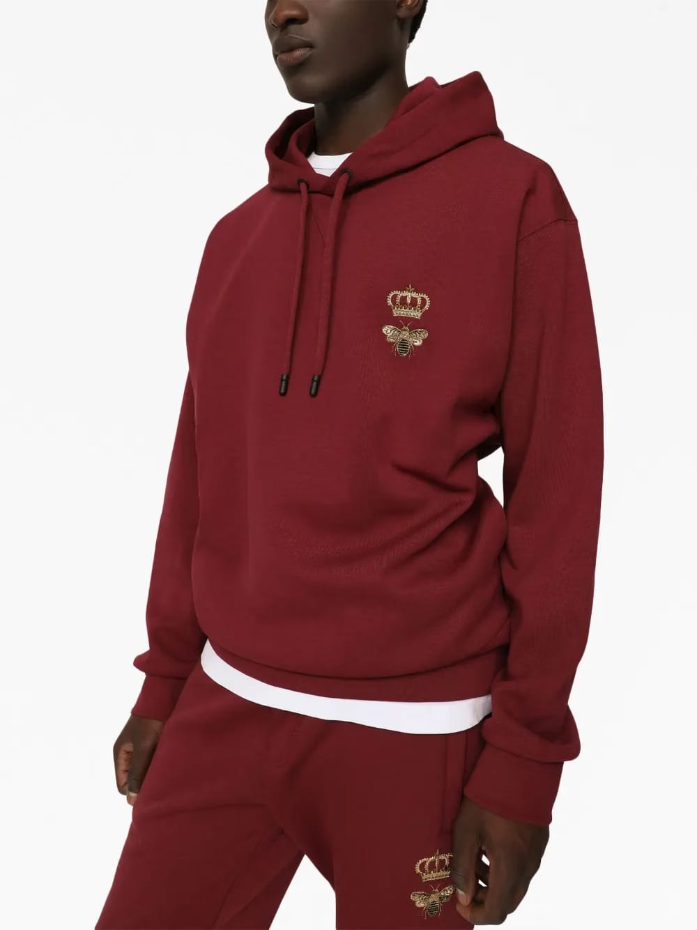 motif-embroidered pullover Hoodie