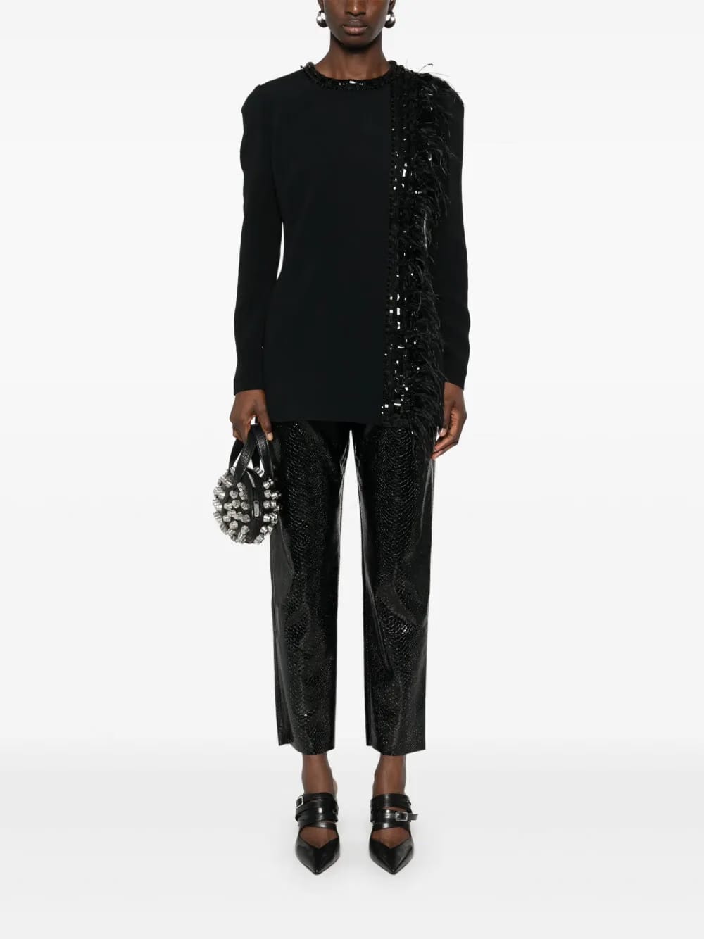 embroidered cady blouse