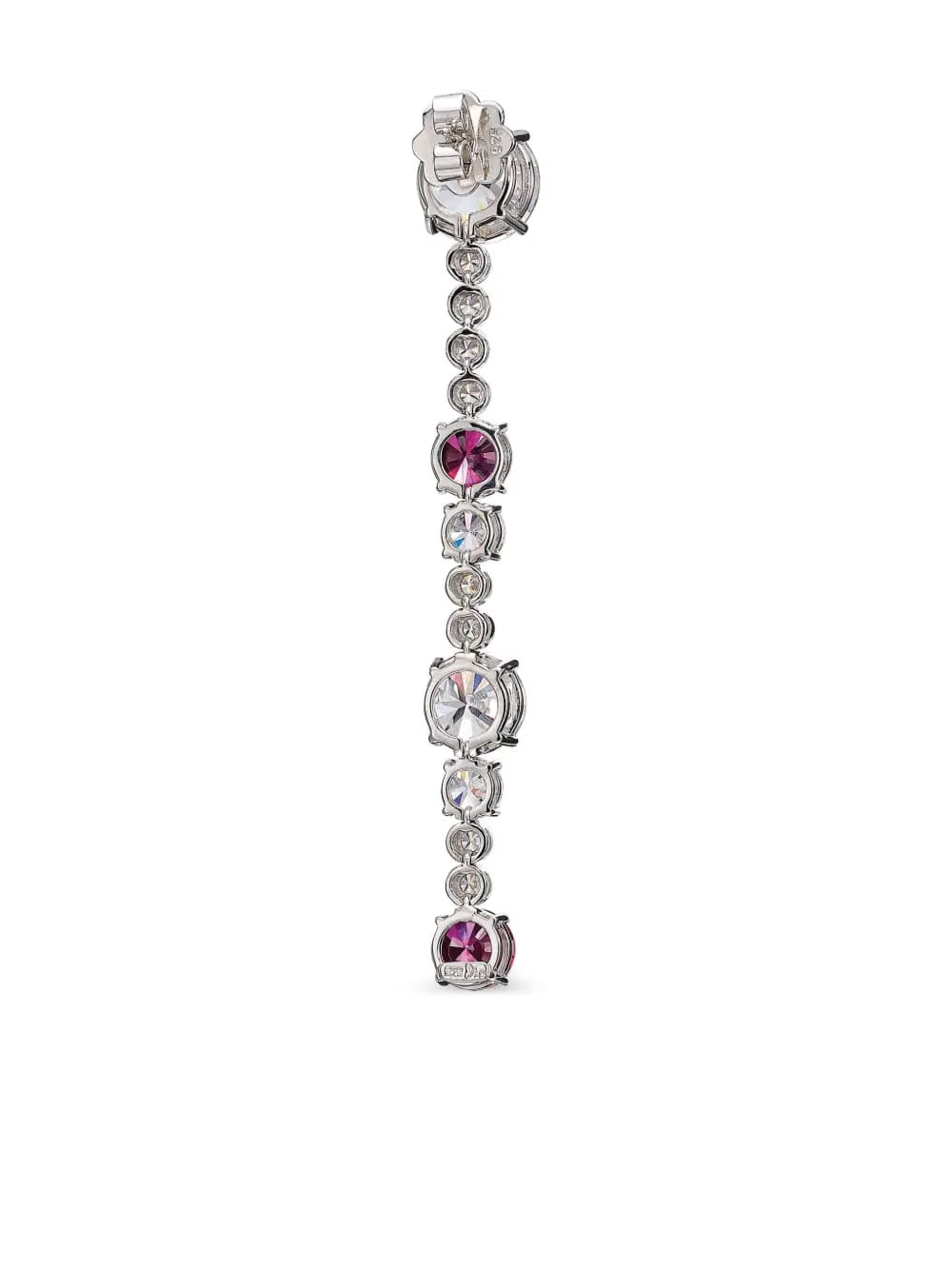 14kt white gold and rhodium vermeil Garden & Time Morse Code ruby and diamond earrings