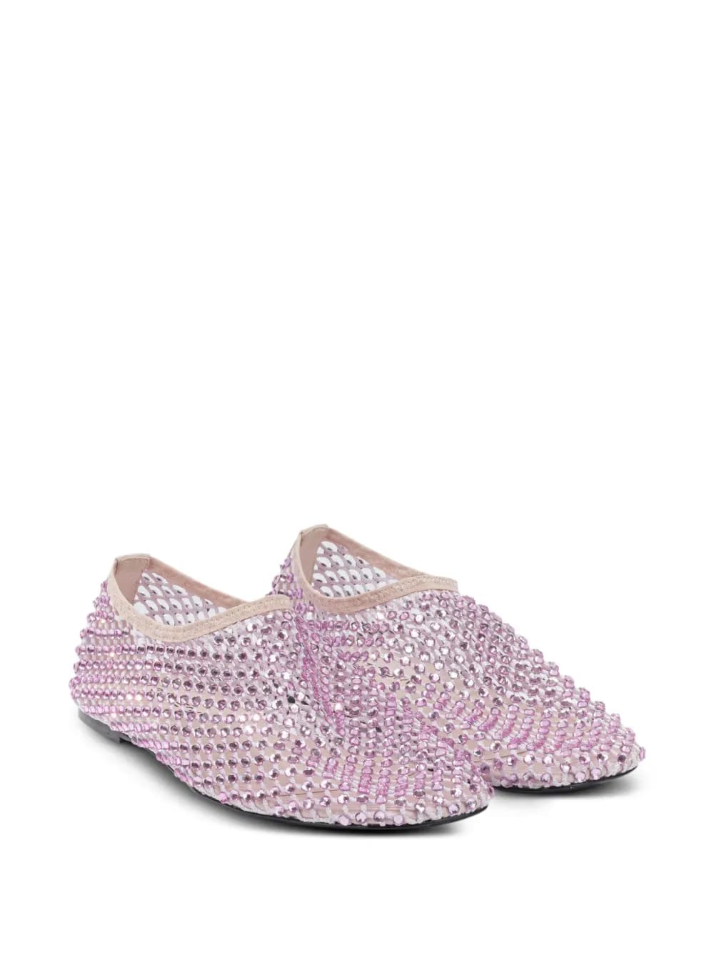 mesh embellished ballet flats
