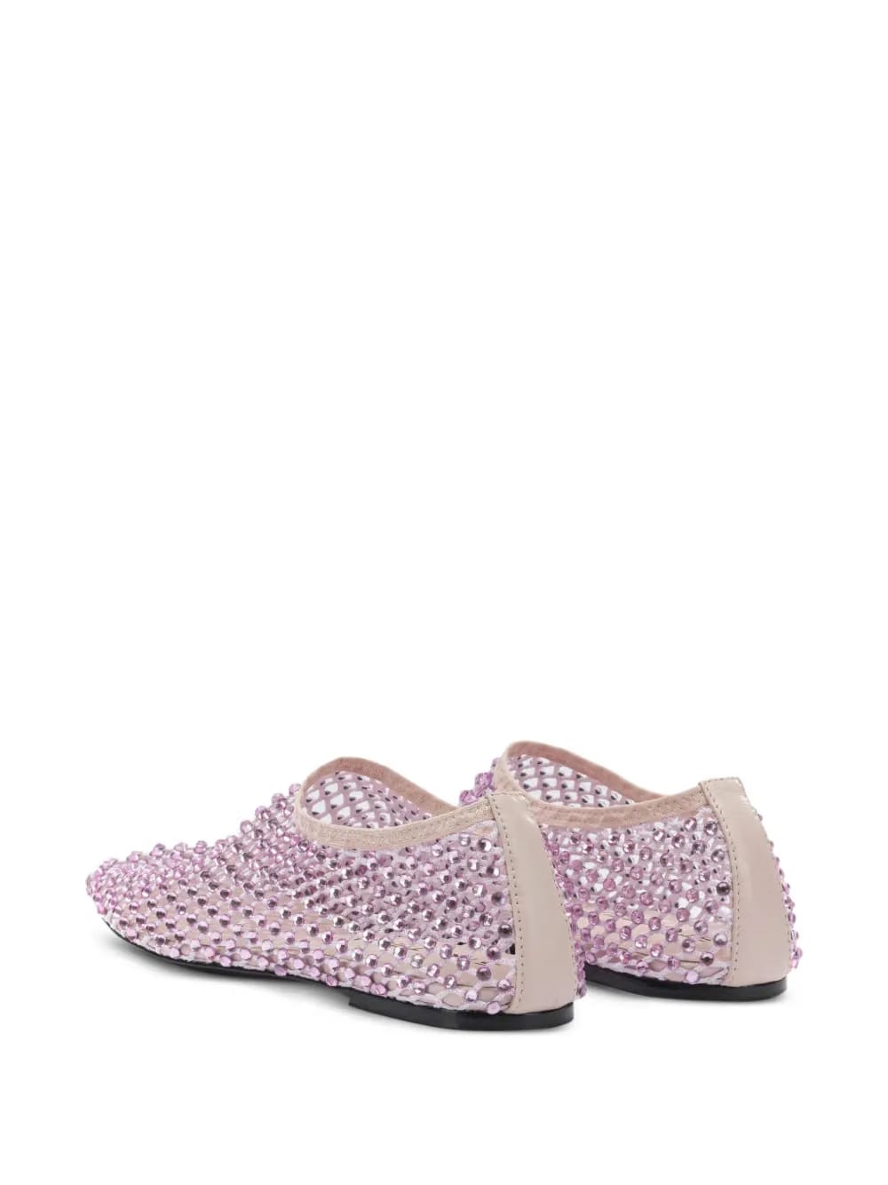 mesh embellished ballet flats