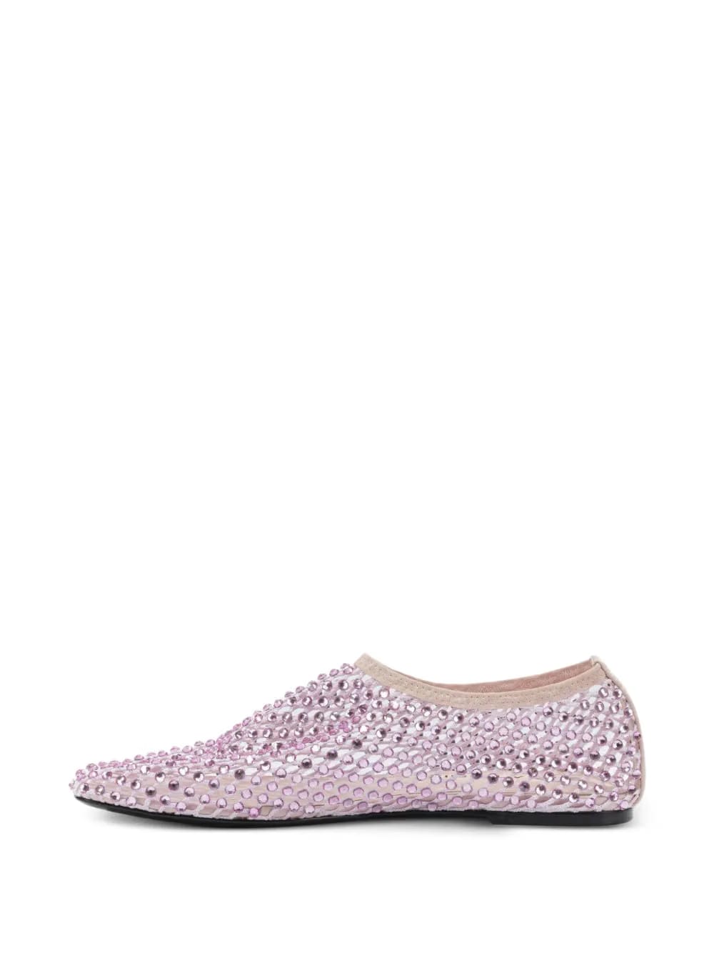 mesh embellished ballet flats