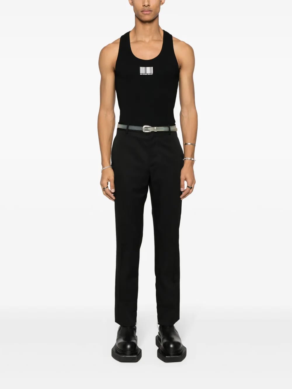 logo-embroidered slim-fit trousers
