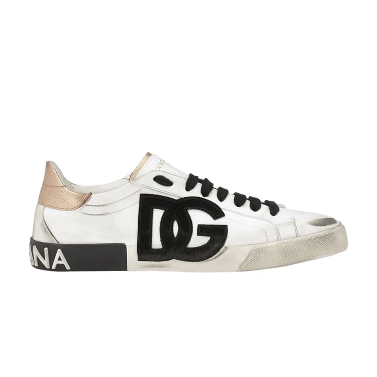 Dolce & Gabbana Portofino Vintage DG Logo Print - White Gold