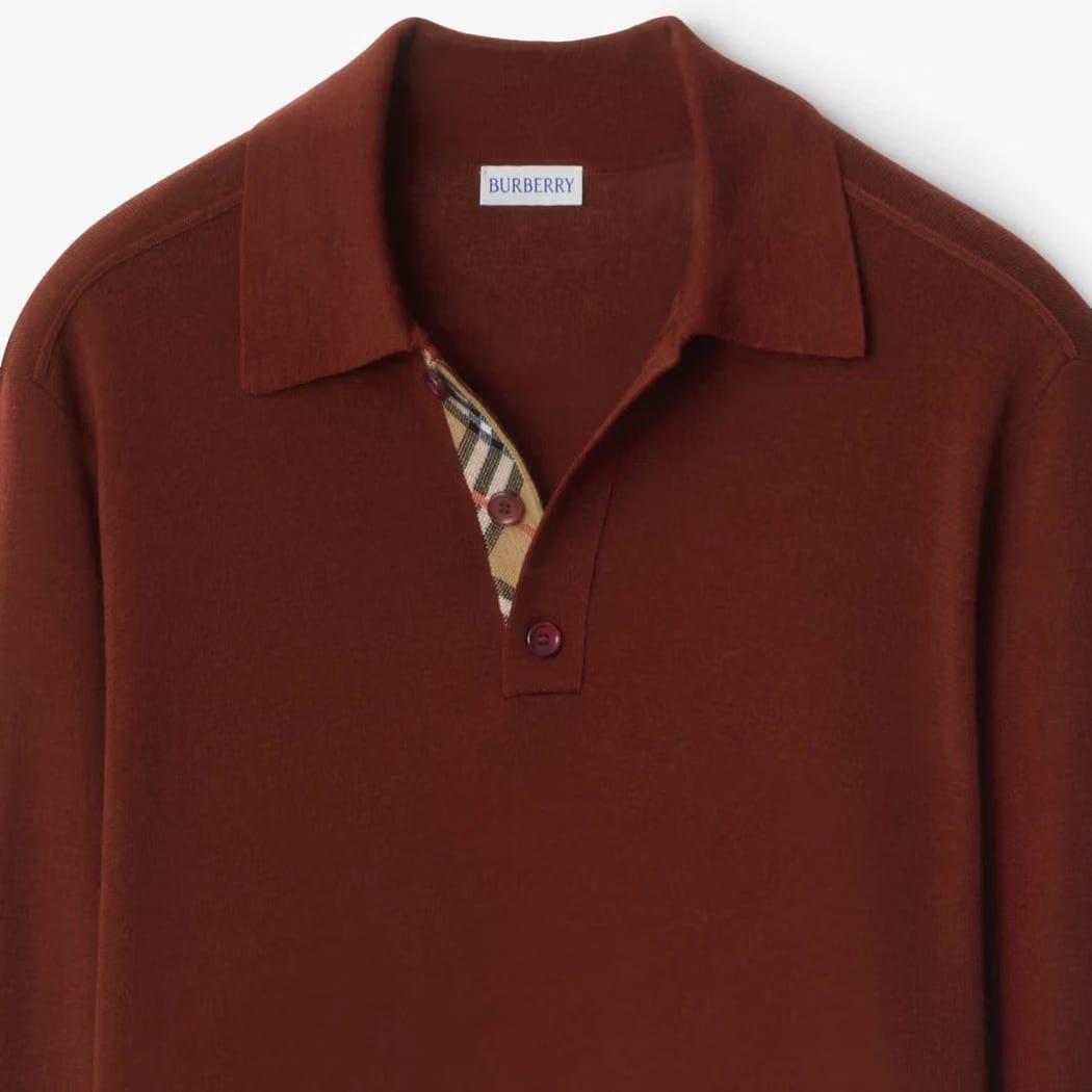 Long-sleeve Wool Polo Shirt