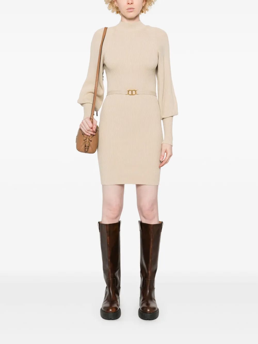 ribbed-knit midi dress