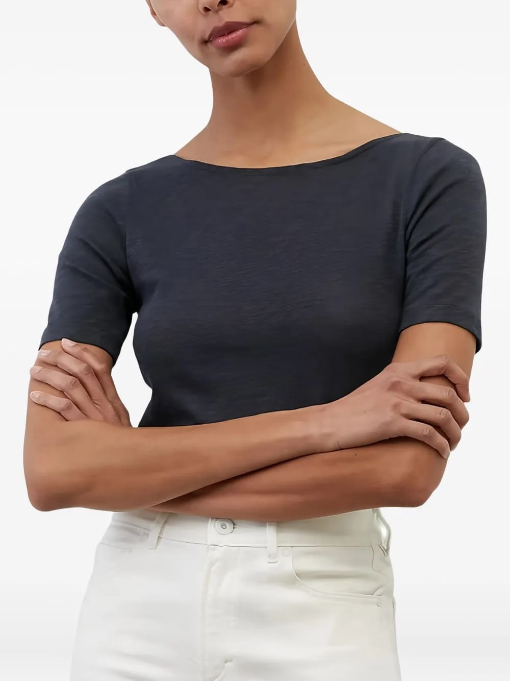 boat-neck short-sleeve T-Shirt