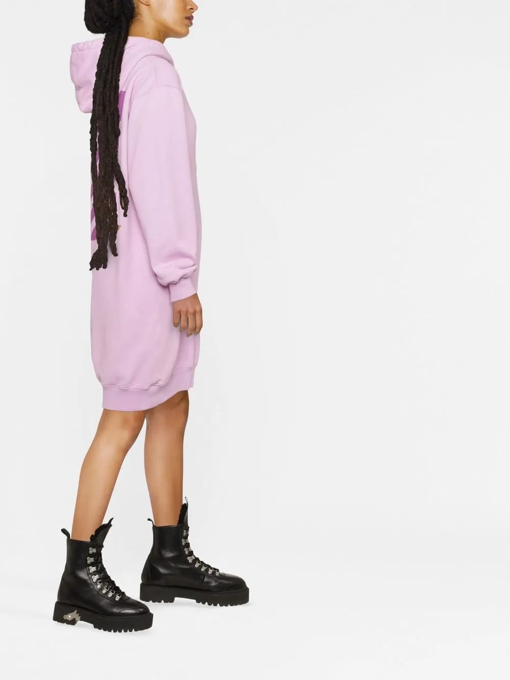 logo-print hooded dress