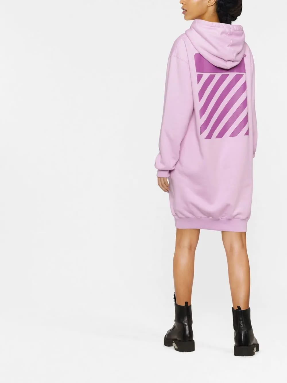 logo-print hooded dress