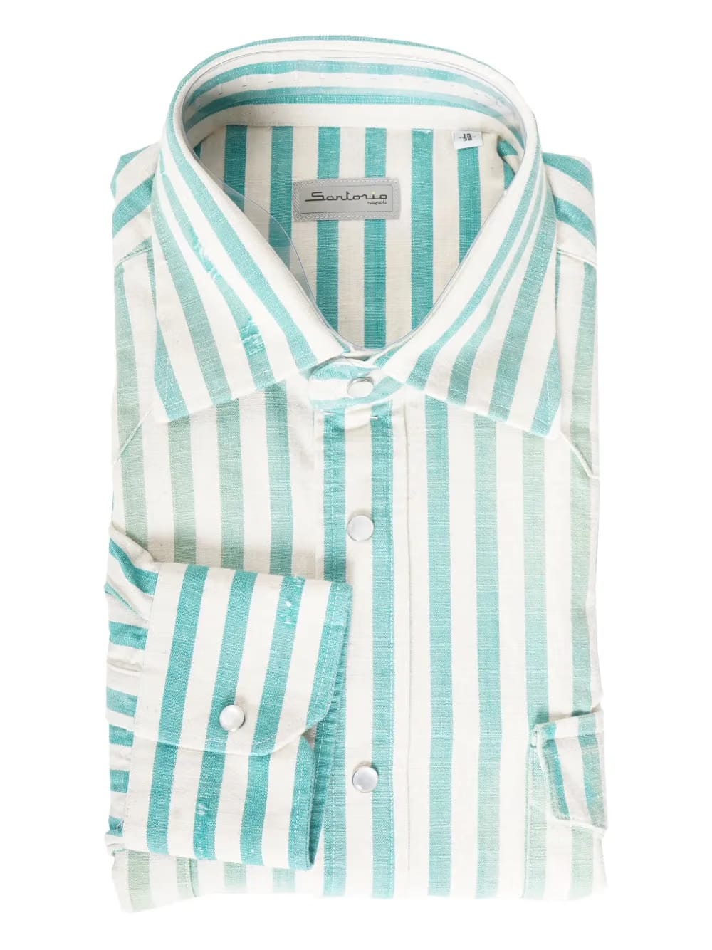 jumbo pinstripe snap-button shirt