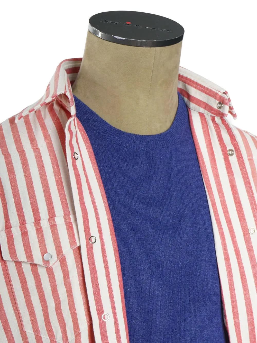 jumbo pinstripe snap-button shirt