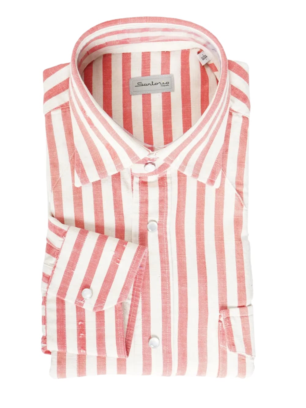 jumbo pinstripe snap-button shirt