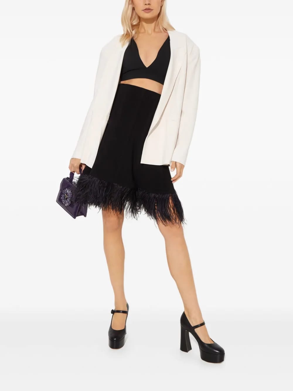 feather-trim skirt