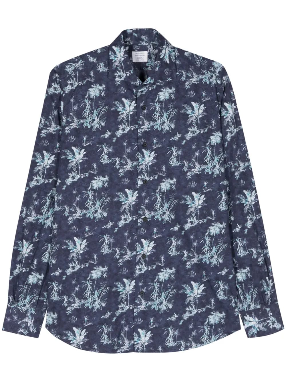 botanical-print cotton shirt