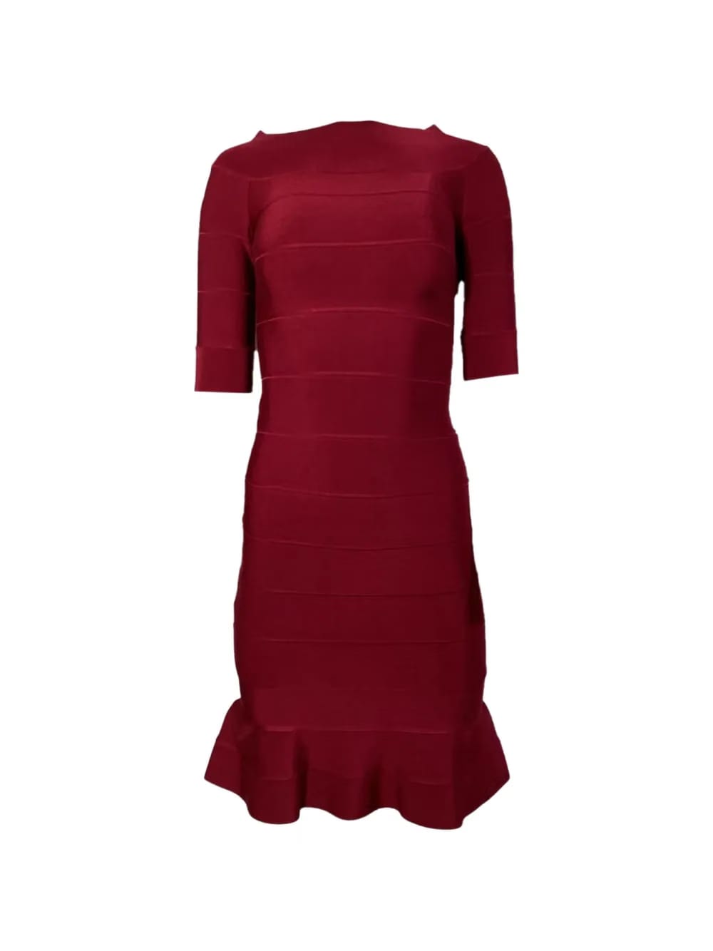 boat-neck flared-hem dress