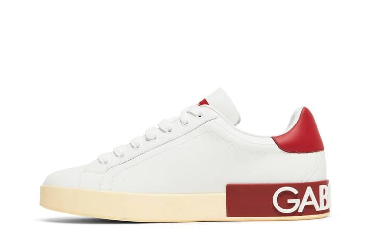 Dolce & Gabbana Portofino Low DG Logo Print - White Red