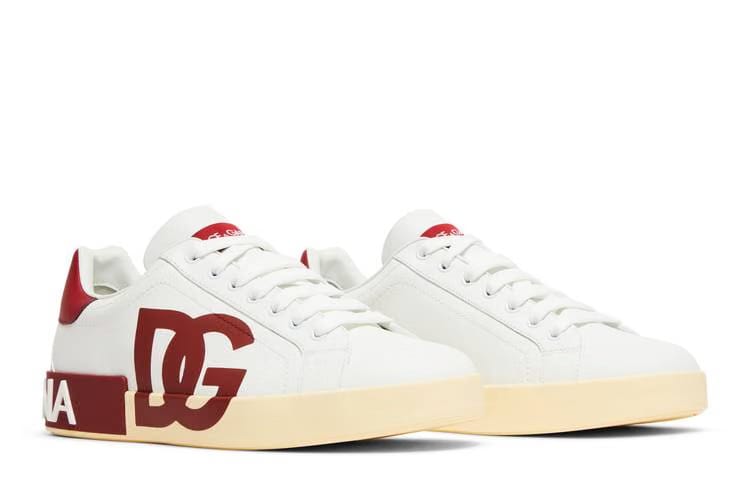 Dolce & Gabbana Portofino Low DG Logo Print - White Red